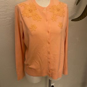NWT J.Crew Jackie Cardigan w/ Eyelet Appliqué Sz XL，